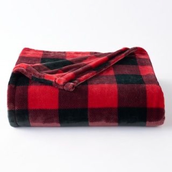The Big One Other - Red & Black Plaid Oversized Plush Throw Blanket